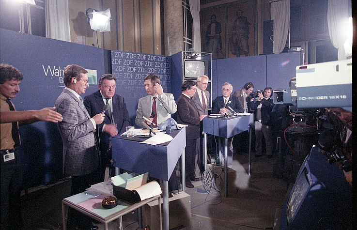 "ZDF-Wahlstudio" im Konferenzsaal des Maximilianeums, Landtagswahl 1982