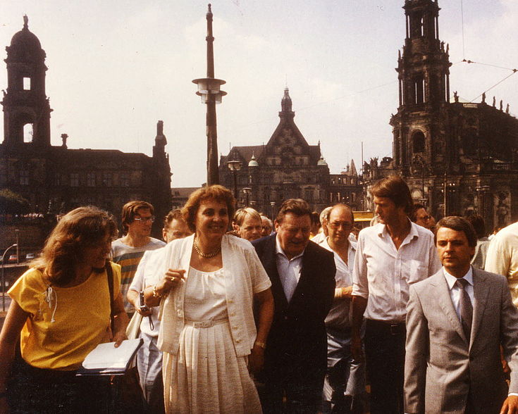 Marianne und Franz Josef Strauß in Dresden im Juli 1983