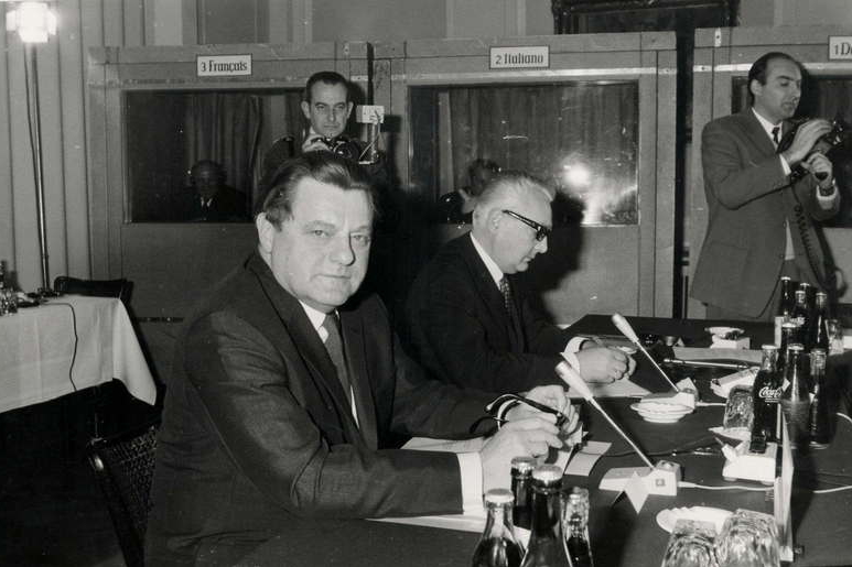 Auf der Währungskonferenz in Brüssel 1968
