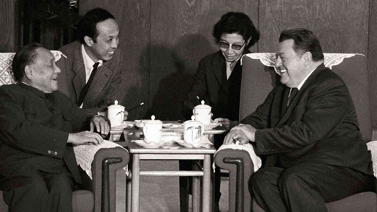 Franz Josef Strauß mit Deng Xiaoping im Oktober 1985
