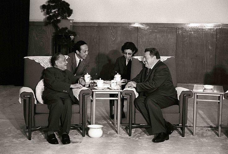 Franz Josef Strauß mit Deng Xiaoping im Oktober 1985