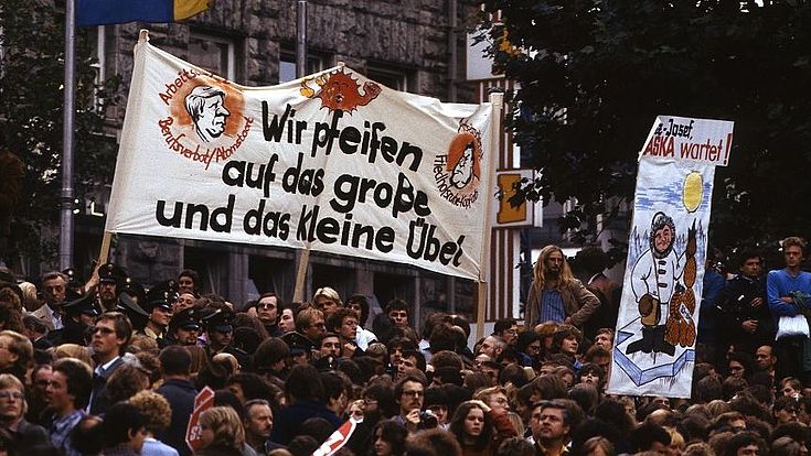 Proteste während dem Wahlkampf im Rheinland 1979