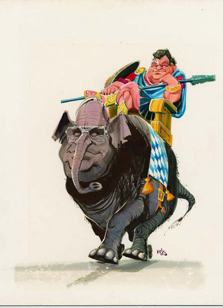 Karikatur von Horst Haitzinger 1983 zum Verhältnis zu Helmut Kohl