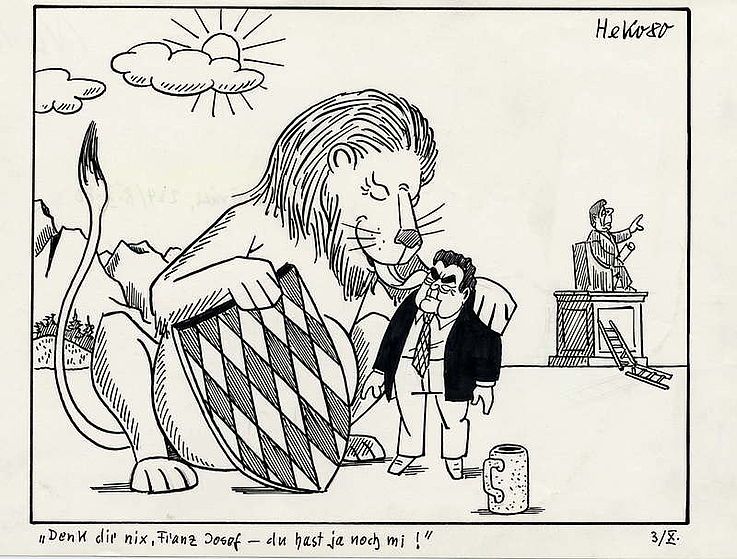 Karikatur von Herbert Kolfhaus 1980 zum Ausgang der Bundstagswahl