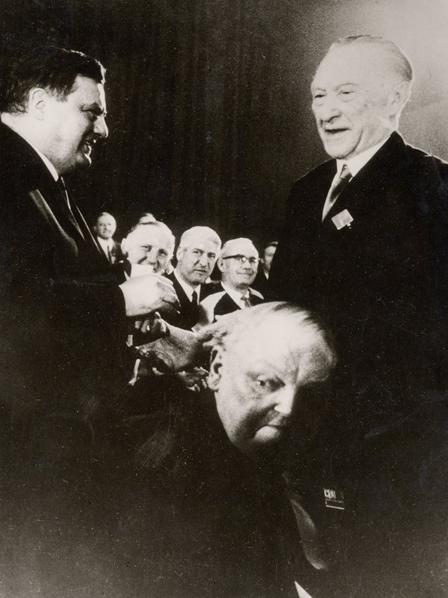 Mit Konrad Adenauer und Ludwig Erhard während des 14. CDU Bundesparteitages 1966 in Bonn