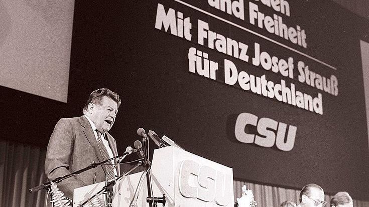 CSU-Parteitag "Frieden und Freiheit. Mit Franz Josef Strauß für Deutschland" im Juni 1980